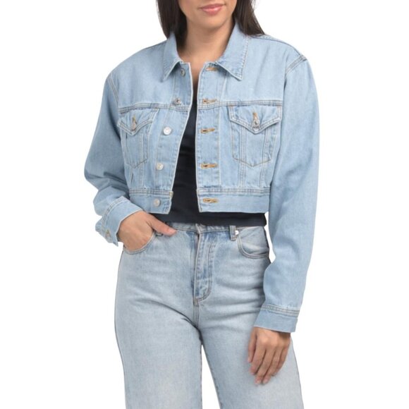 Re/Done Jackets & Blazers - Re/Done Cropped Tucker Denim Jacket in Airy Indigo , Size Medium, NWT New